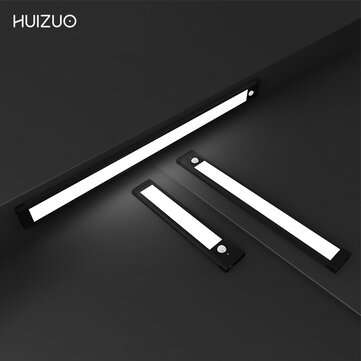 HUIZUO 4000K Induction Night Light Human Motion PIR Sensor Magnetic ... (POWER: 1.2W | COLOR: BLACK)