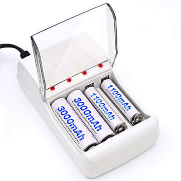 Palo C707 4 Slots LED Indicator Smart Charger for AA / AAA NiCd NiMh Rechargeab... (ADAPTOR: EUPLUG)