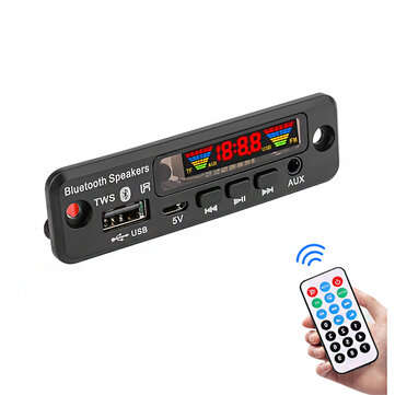 5V Bluetooth 5.0 MP3 Decoder LED Spectrum Display APE Lossless Decoding TWS Support FM USB AUX EQ Ca