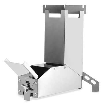 Folding Rocket Stove Stainless Steel Wood Burning Camping Stove Cooking Stove Out... (COLOR: SILVER)