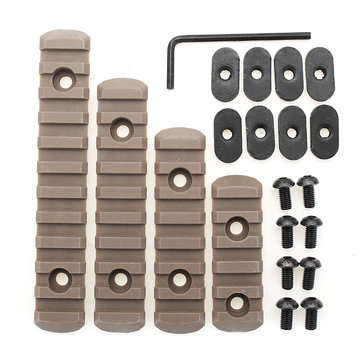 Tactical Polymer Picatinny Rail Sections 5/7/9/11 Slot 2 Colors for Handguard Laser... (COLOR.: TAN)
