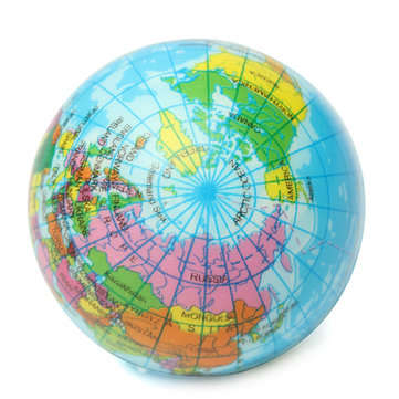 Earth Globe Planet World Map Foam Stress Relief Bouncy Press Ball Geography Toy