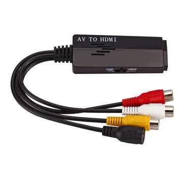 GRWIBEOU HD 1080P AV to HDMI Converter Adapter Composite Audio and Video CVBS to HDMI Converter Box