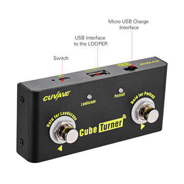 CUVAVE Cube Turner Wireless Page Turner Pedal Built-in Battery Supports Looper Connection Compatible