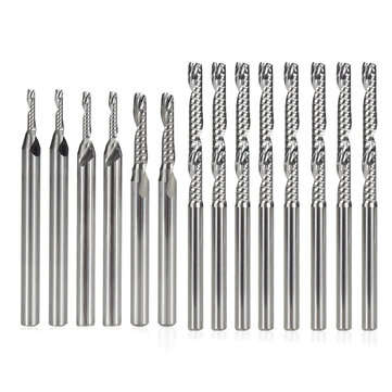 Tungsten Carbide Left Hand Single Flute End Mill 3.175mm Shank Spiral Mil... (SIZE: 3.1751.54MM)