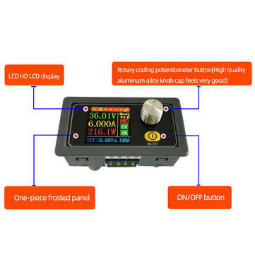 XYS3606W DC DC Buck Boost Converter CC CV 0-36V 6A 216W Synchronous Rectification Efficiency 95% Pow