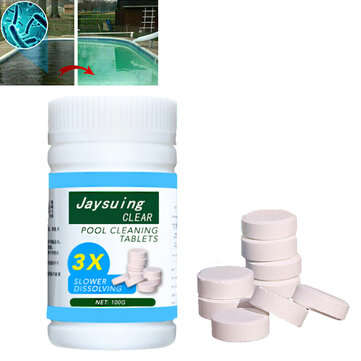 100g Swimming Pool Chlorine Tablets High Content Chlorine Effervescent Sanitizing Tablet Cleaning