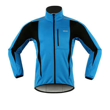 ARSUXEO Winter Cycling Clothing High Collar Warm Jackets Thermal Fleece ... (SIZE: XL | COLOR: BLUE)