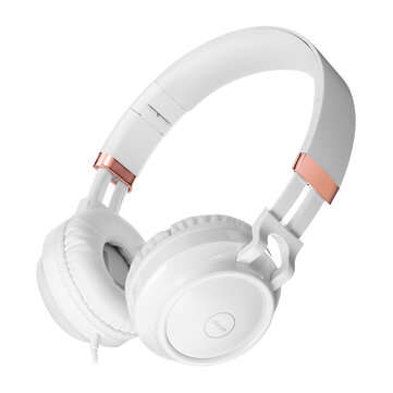 Pincun C60 Foldable Wired Headset Headphone 4D Stereo Portable 3.5mm Wired Over-e... (COLOR.: WHITE)