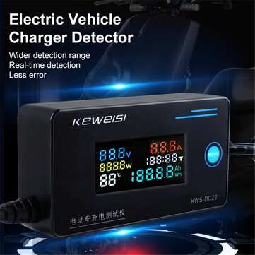 KEWEISI KWS-DC22 Electric Vehicle Charger Detector Digital Voltmeter Ammeter Wattmeter Voltage Curre
