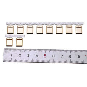 10PCS 3.1 TYPE-C Stretch Male Shell Full Gold-Plated 1U 24P Double-Sided Splint 0.9 Card Hook Foot L