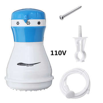 110V/220V Electric Shower Head Instant Water Heater With Hose Bracket 5400W  (VOLTAGE: 110V)