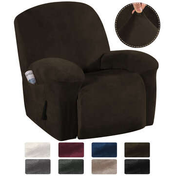 9 Colors Stretch Recliner Chair Covers Washable Fabric Non-slip Sofa Slipcovers Wa... (color: Brown)