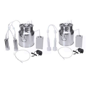 14L Dual Head Farm Milking Machine Cow Goat Sheep Milker Portable Barrels Hot Tools (TYPE: TYPE2)