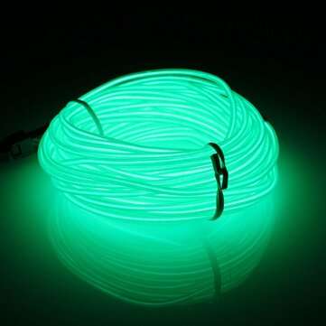 10M EL LED Flexible Soft Tube Wire Neon Glow Car Rope Strip Light Xmas Decor DC12V (COLOR.: GREEN)