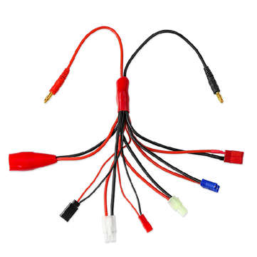 EV-PEAK 7in1 Banana Plug to JST TRX Tamiya T Deans EC3 Futaba Plug Multi-function Charging Cable for