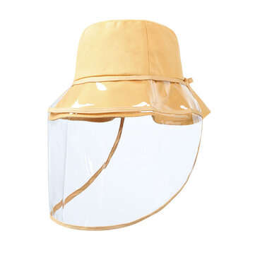 ZANLURE Detachable Fisherman Bucket Hat Transparent Protective Mask Hat Anti-Fog ... (COLOR: YELLOW)