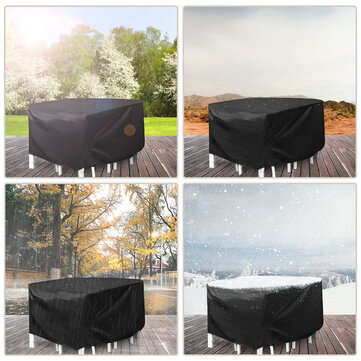 Cube Garden Furniture Cover Rattan Table Set Cover 600D Heavy Duty Oxford Fabric Patio Set Cover Rat