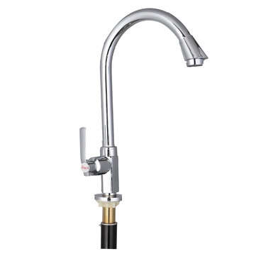 Kitchen Faucet Water-Saving Single-cold Vertical Wash Basin Stainless Steel Large Curved Universal F