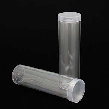 10Pcs/Set 25mm Round Clear Plastic Coin Tube Coin Holder Container for Quarter Dollar Storage Tube S