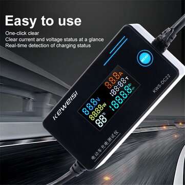 KEWEISI KWS-DC22 Electric Vehicle Charger Detector Digital Voltmeter Ammeter Wattmeter Voltage Curre