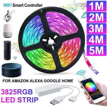 1M/2M/3M/4M/5M WiFi Smart RGB 3528 LED Strip Light APP Control Work With Amazon Alex... (LENGTH: 4M)