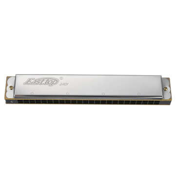 EASTTOP T2401 Polyphonic Harmonica Silver 24-hole C-tone Monophonic High Cost-effective Harmonica Su