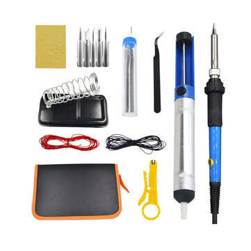 60W Electric Soldering Iron Kit Solder Welding Tool Stand Adjustable Temperature (PLUG: EUPLUG)