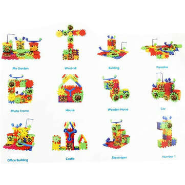82pcs Children`s Electric Variety Building Blocks Assemble Electronic Gear Splicing Assembling Jigsa