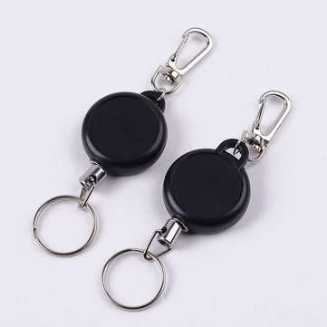 4cm High Resilience Steel Wire Rope Chain Recoil Metal Retractable Key Chain Alarm Key Ring