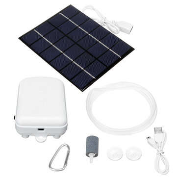 1.6L/min Solar Powered Air Pump Kit Portable 5W Solar Panel Oxygen Pump For Fish Tank