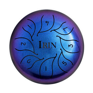 IRIN 5.5 Inch 8 Notes G Tune Steel Tongue Drum Handpan Instrument with Drum Mallet... (COLOR.: BLUE)