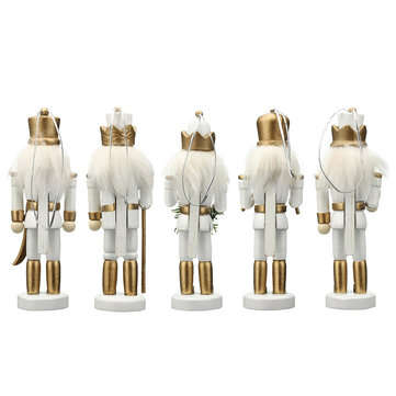 5Pcs Wooden Nutcracker Soldier Handcraft Puppet Doll Toy Ornament Christmas Gift Home Room Decoratio