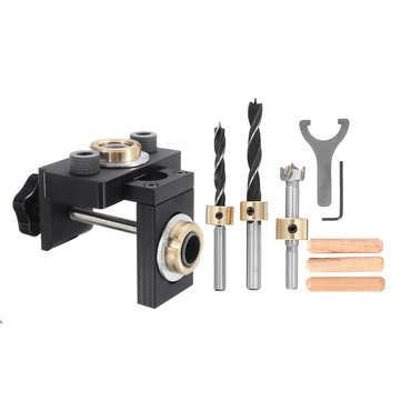 Upgrade Woodworking Drilling Locator Guide Wood Dowel Hole Drilling Guide Jig Drill Bit Kit Woodwork