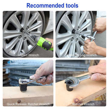 Drillpro 14Pcs Impact Damaged Bolt Nut Remover Extractor Socket Tool Set with Socket Nut Adapter Bol