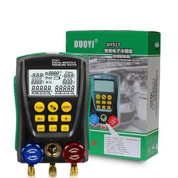 DUOYI DY517 Refrigeration Digital Manifold Pressure Gauge Set Vacuum Pressure Meter Testing HVAC Tem
