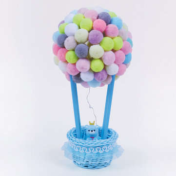 DIY Luminous Ball Lashing Hot-air Balloon Shining Ornament Table Top Night Light (COLOR.: BLUE)
