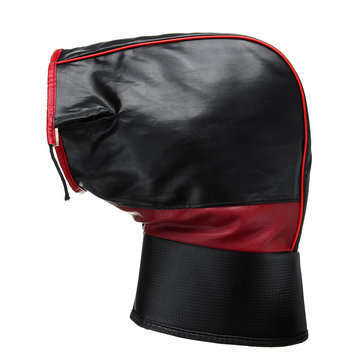 Handlebar Muffs Gloves Waterproof Winter Motorcycle PU Leather Thick Warm Cover Black
