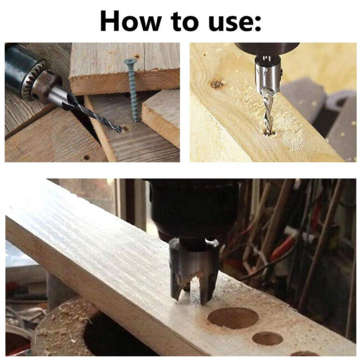Drillpro 25pcs Woodworking Chamfer Countersink Drill Bit Set Step Drill Bits 5 Flute 90 Degree Count