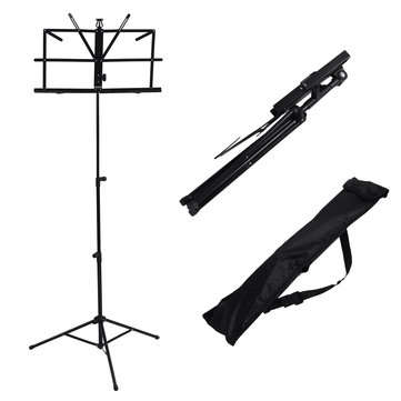 Foldable Aluminum Alloy Guitar Stand Holder Music Sheet Tripod Stand Height Adjustable with Carry Ba