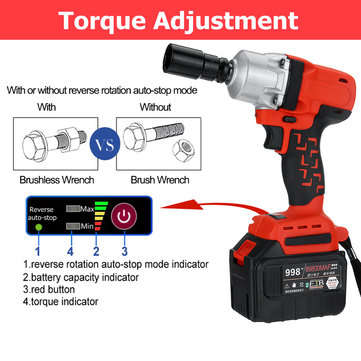600Nm 89800mAh 1/2`` Cordless Impact Wrench Power Driver Electric Wrench Socket