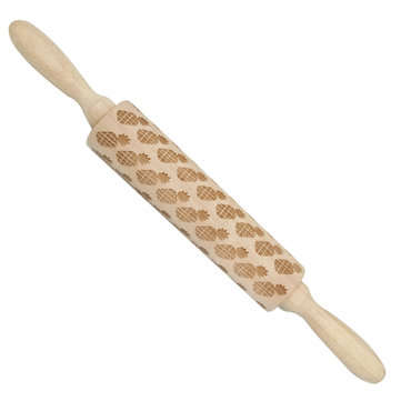 JM01691 Wooden Christmas Embossed Rolling Pin Dough Stick Baking Pastry Tool New Year Christmas Deco