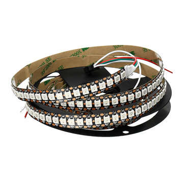 DC5V 2M WS2812B 144LED/M 12MM Width IP20 White/Black Board Individual Addressable... (COLOR.: BLACK)