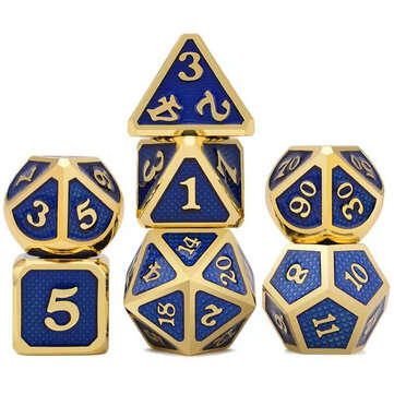 7 Pcs/Set Alloy Metal Dice Set Playing Game Poker Card Dungeons Dragons Party Bo... (COLOR.: PURPLE)