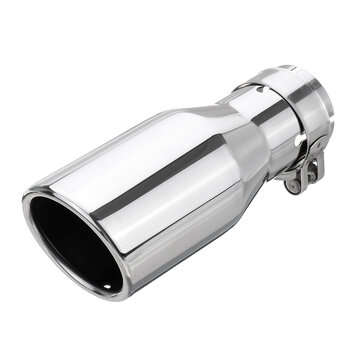54mm-76mm Car Rear Exhaust Pipe Tail Muffler Tip Round Stainless Steel Universal (COLOR.: SILVER)