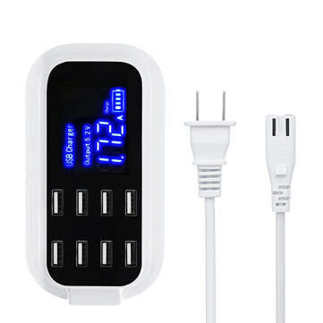 8A 8 Ports USB Fast Charging Smart Battery Charger HUB For Phone (ADAPTOR: EUPLUG)