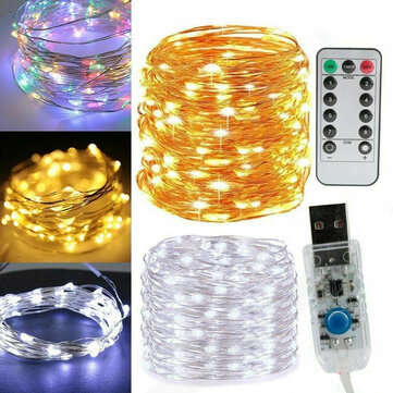 5M 10M 20M USB 8 Modes Copper Wire LED String Light for Christma... (COLOR.: COLORFUL | LENGTH: 10M)