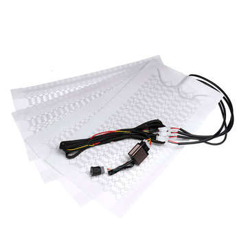 4Pcs Universal Carbon Fiber Car Heated Seat Heater Pad Kit High Low Temp Switch