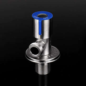Stainless Steel Brushed Hot & Cold Water Triangle Valve G1/2 Thread Angle Valves w... (COLOR.: BLUE)