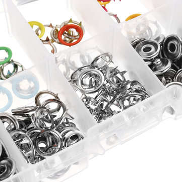 5 Sets 10 Colors of Hollow Five Claws of Box Set Total Buttons Metal Sewing Press Studs Snap Fastene